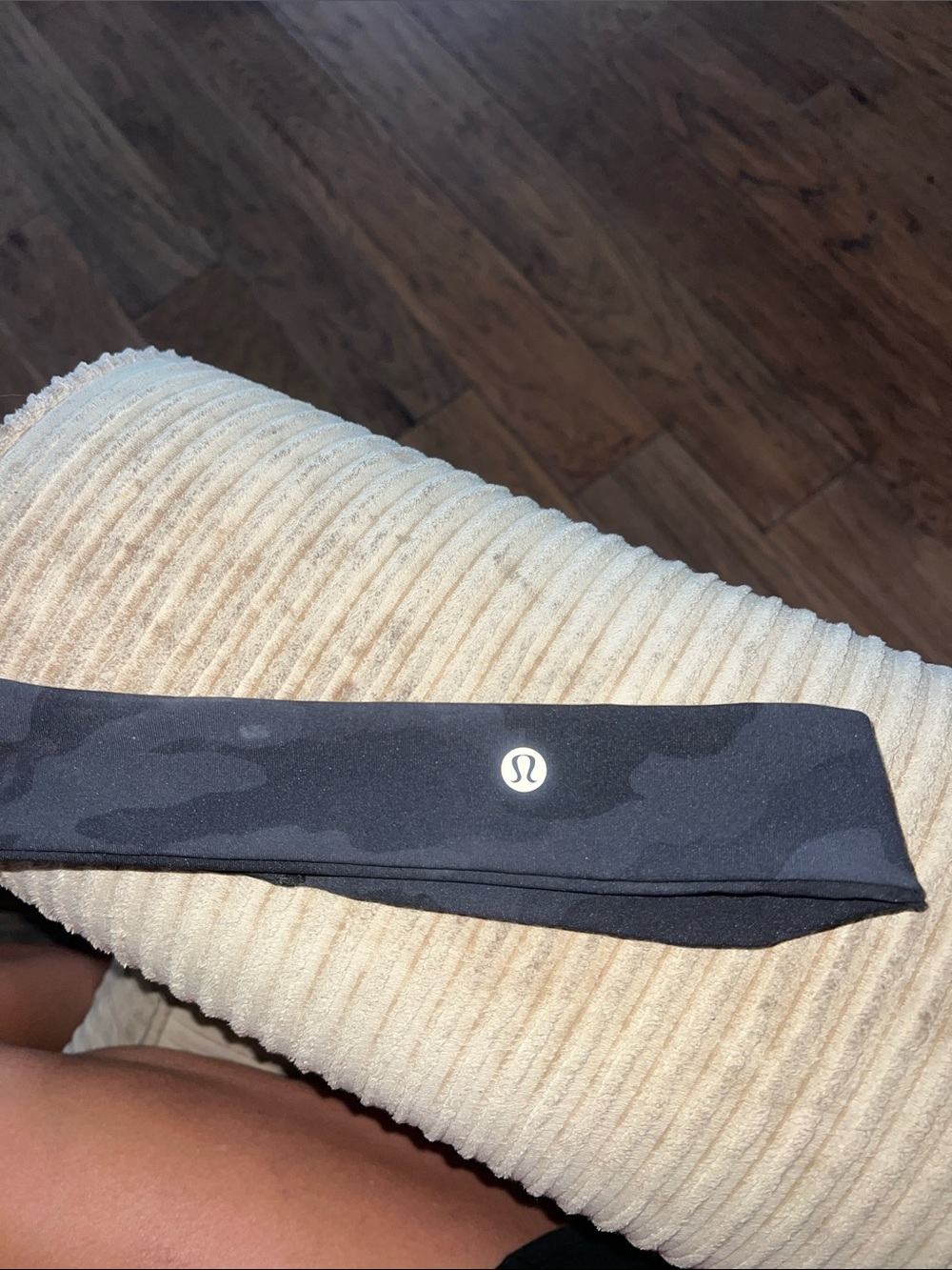lululemon athletica Black Camouflage Reflective Logo Headband